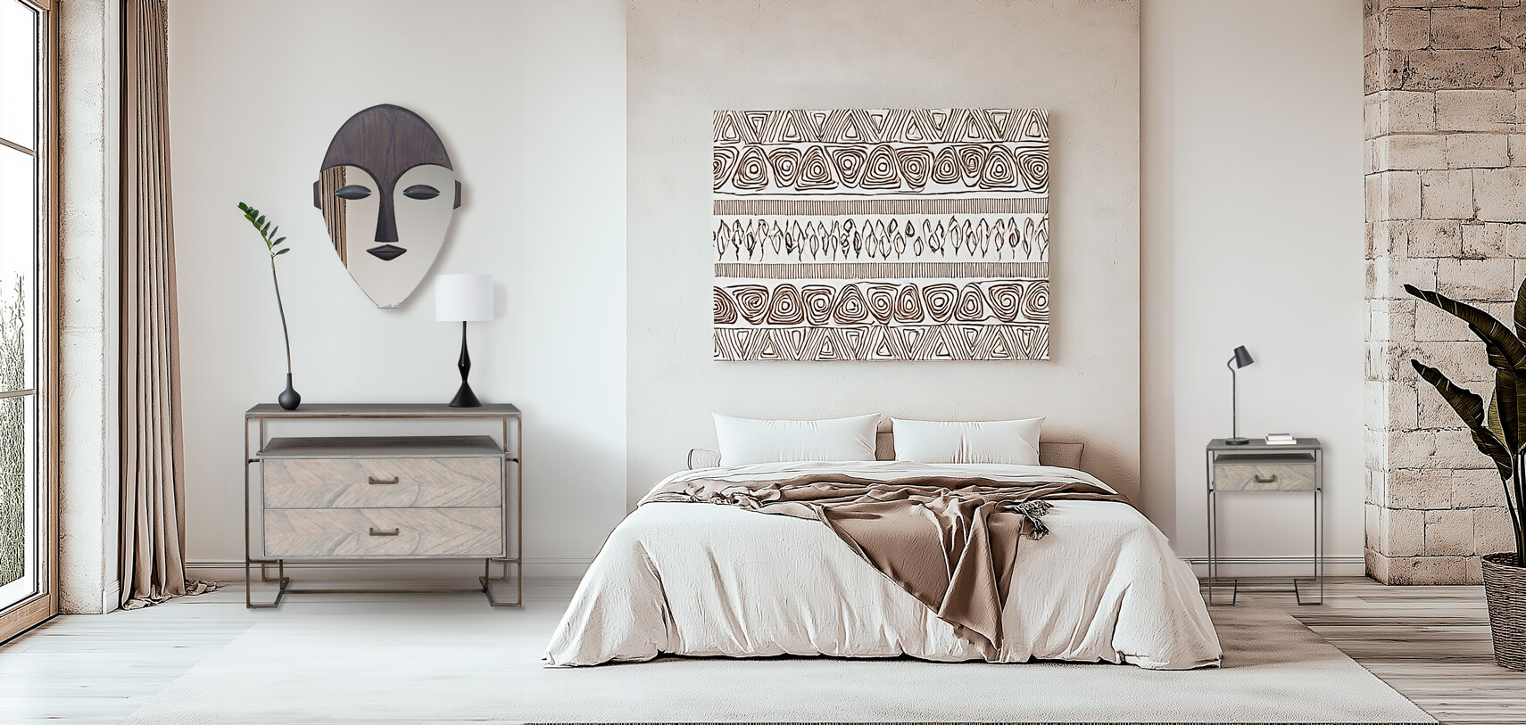 Comoda y Mesa de noche Mfanya-etnica-Tribal