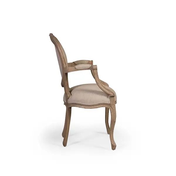 Vista lateral Sillón Celine Artisans Keen Replicas tallado a mano madera maciza