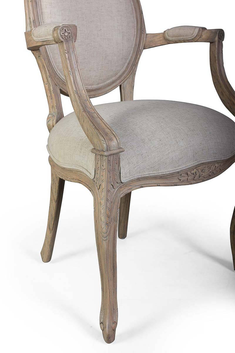 Vista detallada Sillón Celine Artisans Keen Replicas tallado a mano madera maciza