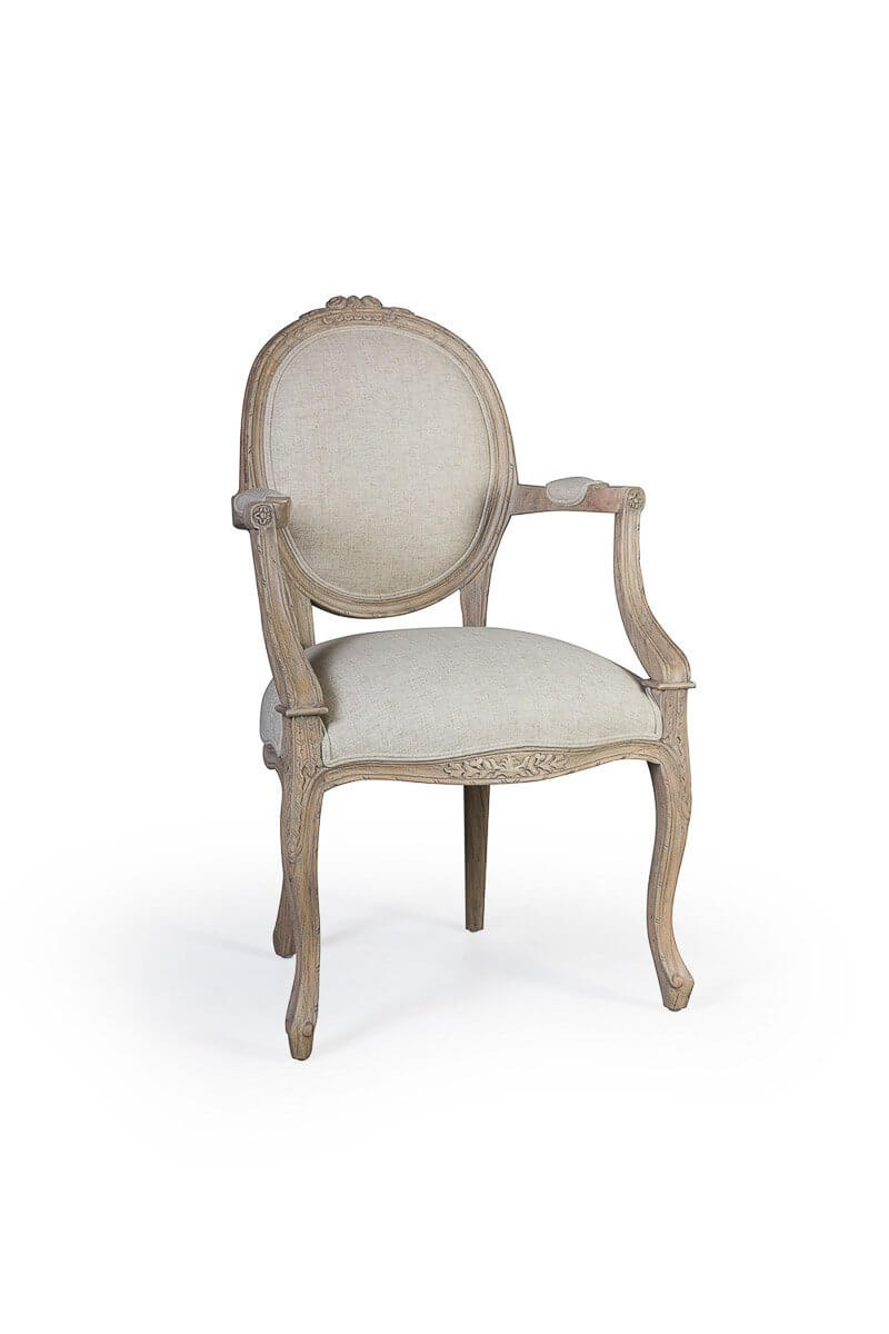 Vista completa Sillón Celine Artisans Keen Replicas tallado a mano madera maciza