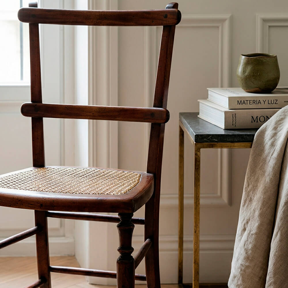 Silla Francesa Rattan keen caoba