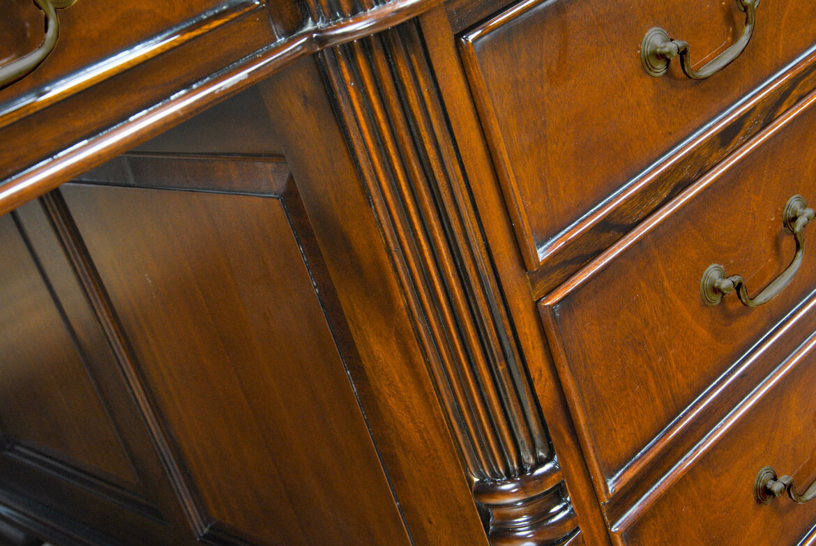 Vista de los detalles Escritorio Victoriano-Caoba-Keen Replicas