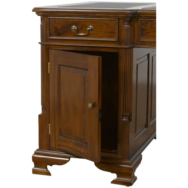 Escritorio Victoriano Caoba 160 con la puerta abierta-Keen Replicas