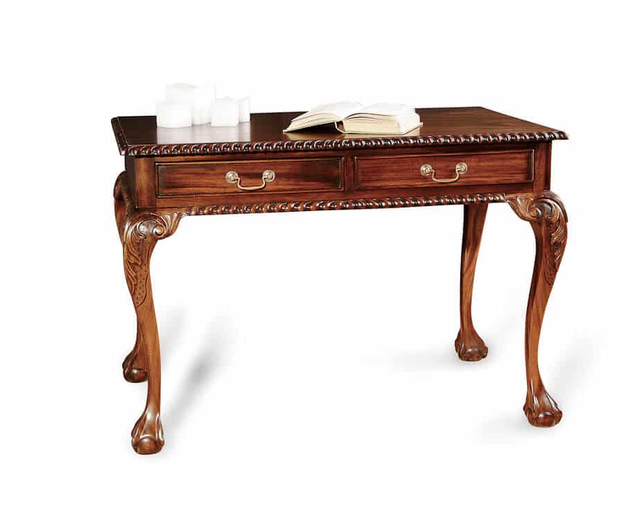 Vista ESCRITORIO CHIPPENDALE con 2 cajones-clasico-keen replicas