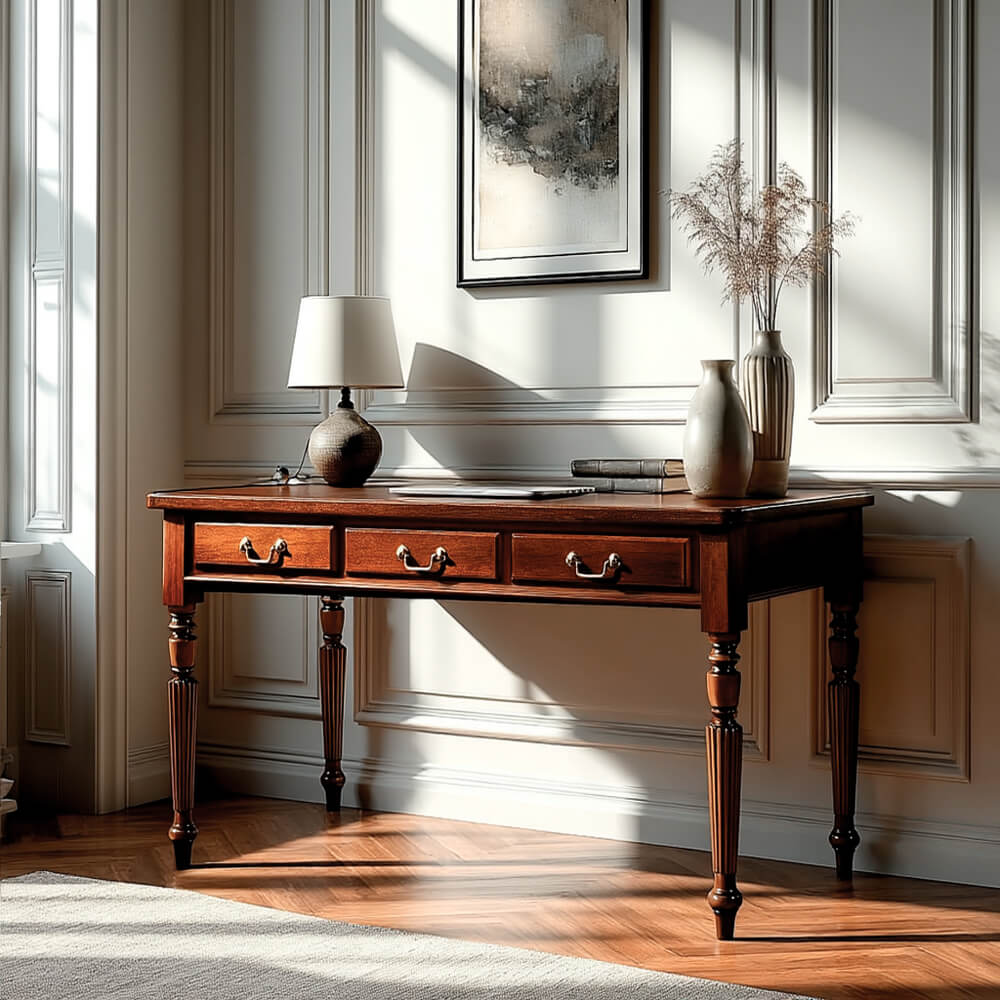 Escritorio-Victoriano-3-Cajones-keen-caoba