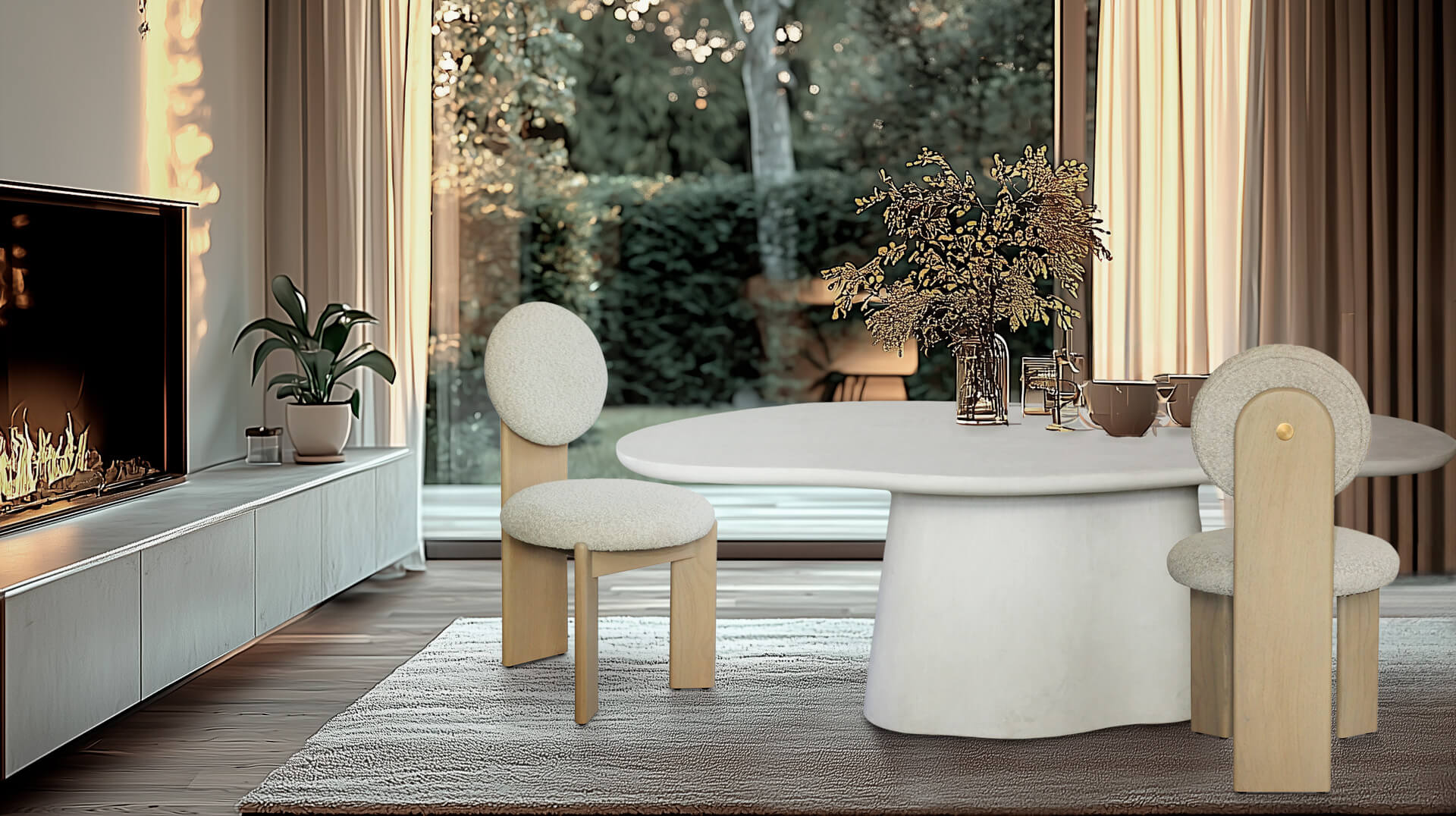 mesa de comedor Dolmen y silla Rany Menhir