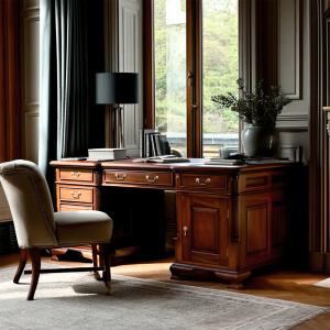 Escritorio-Klein-160--Eco-Piel-keen-caoba