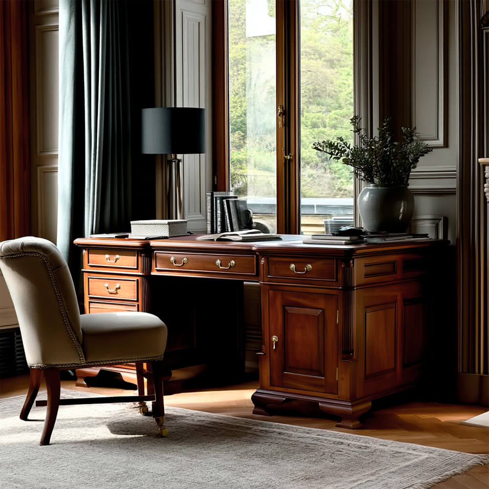 Escritorio-Klein-160--Eco-Piel-keen-caoba