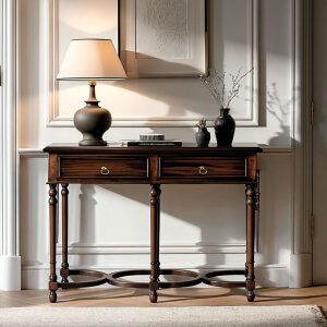 Consola-2-Cajones-Imperio-Keen-caoba