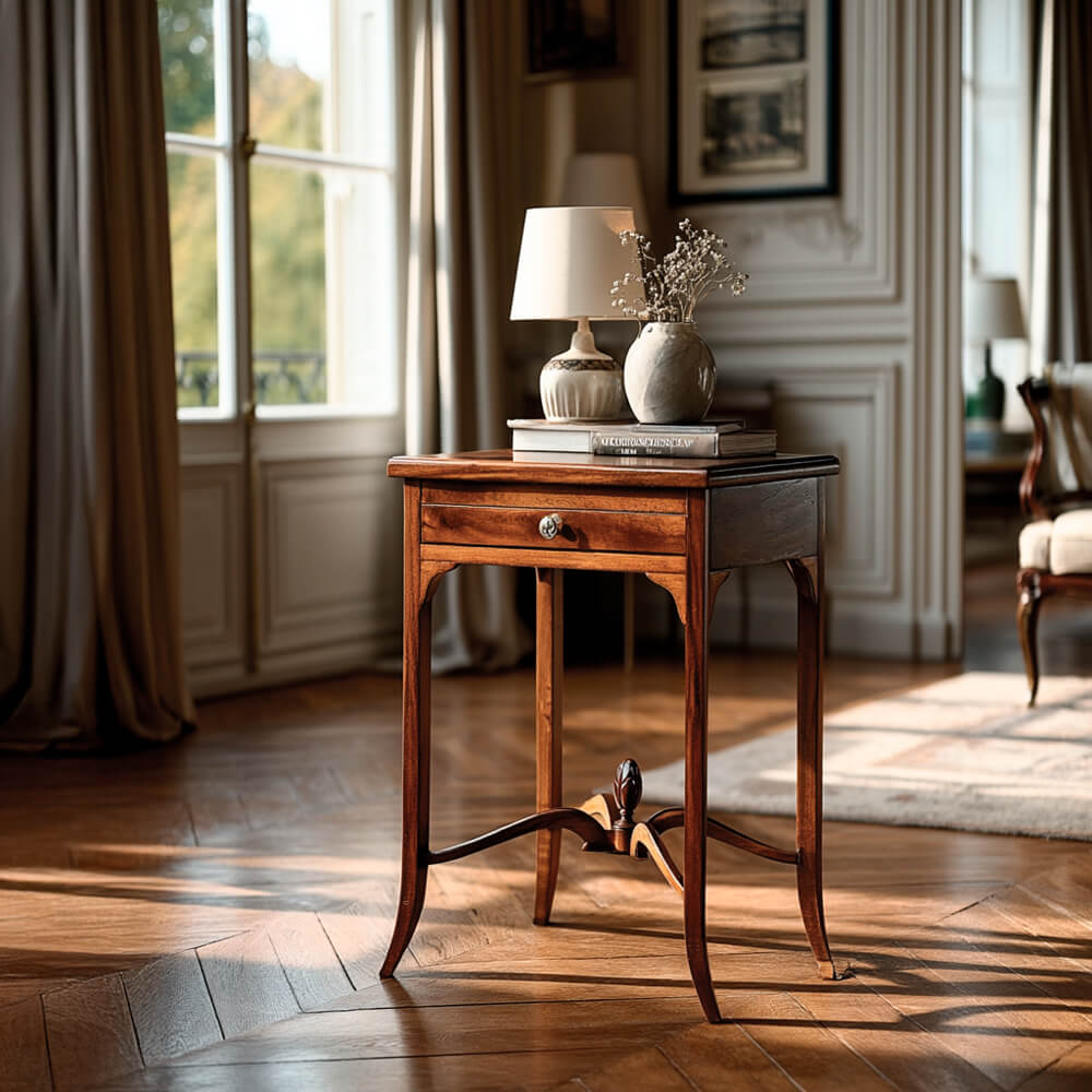 Mesita-Auxiliar-Con-Cajon 6-0 keen caoba