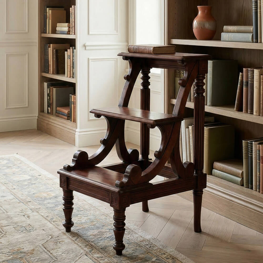 escalones biblioteca keen-caoba