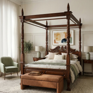 cama reina Ana keen caoba