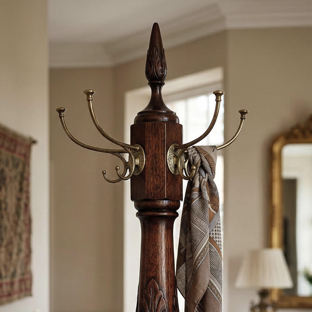 perchero de pie keen-caoba